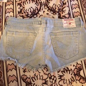 True religion brand jeans denim cut off shorts